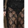 image:imageMakeMeChic Womens Sequin Midi Skirts Sheer Fringe Glitter Sparkly Party Club Cover Up Pencil SkirtsBlack