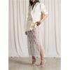 image:imageMakeMeChic Womens Sequin Midi Skirts Sheer Fringe Glitter Sparkly Party Club Cover Up Pencil SkirtsWhite
