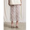 image:imageMakeMeChic Womens Sequin Midi Skirts Sheer Fringe Glitter Sparkly Party Club Cover Up Pencil SkirtsWhite