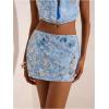 image:imageMakeMeChic Womens Sequin Mini Skirt Floral Bodycon Glitter Summer Y2K Party Short SkirtsBlue