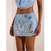 image:imageMakeMeChic Womens Sequin Mini Skirt Floral Bodycon Glitter Summer Y2K Party Short SkirtsBlue