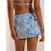 image:imageMakeMeChic Womens Sequin Mini Skirt Floral Bodycon Glitter Summer Y2K Party Short SkirtsBlue