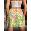 image:imageMakeMeChic Womens Sequin Mini Skirt Floral Bodycon Glitter Summer Y2K Party Short SkirtsGreen and Blue