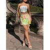 image:imageMakeMeChic Womens Sequin Mini Skirt Floral Bodycon Glitter Summer Y2K Party Short SkirtsGreen and Blue