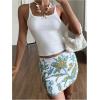 image:imageMakeMeChic Womens Sequin Mini Skirt Floral Bodycon Glitter Summer Y2K Party Short SkirtsMint Green