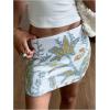 image:imageMakeMeChic Womens Sequin Mini Skirt Floral Bodycon Glitter Summer Y2K Party Short SkirtsMint Green