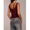 image:imageMakeMeChic Womens Sequin Sleeveless Tank Sparkly Square Neck Club Party TopsBurgundy