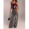 image:imageMakeMeChic Womens Sequin Sleeveless Tank Sparkly Square Neck Club Party TopsBurgundy