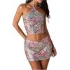 image:imageMakeMeChic Womens Sequin Sparkly Halter Crop Tops Tie Backless Fitted Tank ClubwearMulticolor