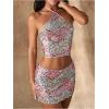image:imageMakeMeChic Womens Sequin Sparkly Halter Crop Tops Tie Backless Fitted Tank ClubwearMulticolor