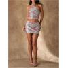 image:imageMakeMeChic Womens Sequin Sparkly Halter Crop Tops Tie Backless Fitted Tank ClubwearMulticolor