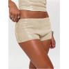 image:imageMakeMeChic Womens Sequin Sparkly Mini Shorts Low Waist Rave Party Hot PantsApricot