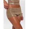 image:imageMakeMeChic Womens Sequin Sparkly Mini Shorts Low Waist Rave Party Hot PantsBrown