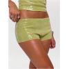 image:imageMakeMeChic Womens Sequin Sparkly Mini Shorts Low Waist Rave Party Hot PantsMint Green