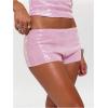 image:imageMakeMeChic Womens Sequin Sparkly Mini Shorts Low Waist Rave Party Hot PantsPink