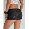 image:imageMakeMeChic Womens Sequin Sparkly Shorts Mini Micro Glitter Y2k Party Low Rise SkortBlack