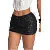 image:imageMakeMeChic Womens Sequin Sparkly Shorts Mini Micro Glitter Y2k Party Low Rise SkortBlack