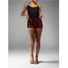 image:imageMakeMeChic Womens Sequin Sparkly Shorts Mini Micro Glitter Y2k Party Low Rise SkortBurgundy