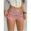 image:imageMakeMeChic Womens Sequin Sparkly Shorts Mini Micro Glitter Y2k Party Low Rise SkortCoral Pink