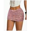 image:imageMakeMeChic Womens Sequin Sparkly Shorts Mini Micro Glitter Y2k Party Low Rise SkortCoral Pink