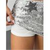 image:imageMakeMeChic Womens Sequin Sparkly Shorts Mini Micro Glitter Y2k Party Low Rise SkortSilver