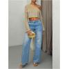 image:imageMakeMeChic Womens Sparkly Tops Off The Shoulder Sweaters Long Sleeve Cropped Sweater Party Crop TopsApricot