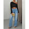 image:imageMakeMeChic Womens Sparkly Tops Off The Shoulder Sweaters Long Sleeve Cropped Sweater Party Crop TopsBlack