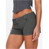 image:imageMakeMeChic Womens Straight Leg Micro Mini Shorts Button Front Zip Fly Low Waist Office ShortsGrey