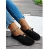 image:imageMakeMeChic Womens Suede Flats Shoes Closed Toe Ballet Flats Dressy Casual Potato ShoesBlack
