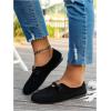 image:imageMakeMeChic Womens Suede Flats Shoes Closed Toe Ballet Flats Dressy Casual Potato ShoesBlack