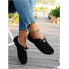 image:imageMakeMeChic Womens Suede Flats Shoes Closed Toe Ballet Flats Dressy Casual Potato ShoesBlack