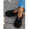 image:imageMakeMeChic Womens Suede Flats Shoes Closed Toe Ballet Flats Dressy Casual Potato ShoesBlack