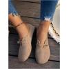 image:imageMakeMeChic Womens Suede Flats Shoes Closed Toe Ballet Flats Dressy Casual Potato ShoesBrown