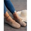 image:imageMakeMeChic Womens Suede Flats Shoes Closed Toe Ballet Flats Dressy Casual Potato ShoesBrown