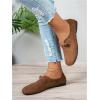 image:imageMakeMeChic Womens Suede Flats Shoes Closed Toe Ballet Flats Dressy Casual Potato ShoesChocolate Brown