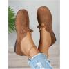 image:imageMakeMeChic Womens Suede Flats Shoes Closed Toe Ballet Flats Dressy Casual Potato ShoesChocolate Brown