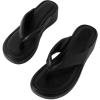 image:imageMakeMeChic Womens Summer PU Leather Toe Post Platform Sandals Flip Flops ShoesBlack