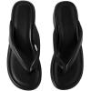 image:imageMakeMeChic Womens Summer PU Leather Toe Post Platform Sandals Flip Flops ShoesBlack