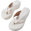 image:imageMakeMeChic Womens Summer PU Leather Toe Post Platform Sandals Flip Flops ShoesWhite