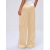 image:imageMakeMeChic Womens Summer Satin Silk Pants Casual Flowy Pants Beach Vacation Wide Leg PantsChampagne