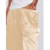 image:imageMakeMeChic Womens Summer Satin Silk Pants Casual Flowy Pants Beach Vacation Wide Leg PantsChampagne