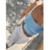 image:imageMakeMeChic Womens Summer Sparkly Tops Going Out Spaghetti Strap Crop Tank TopBlue