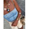 image:imageMakeMeChic Womens Summer Sparkly Tops Going Out Spaghetti Strap Crop Tank TopBlue