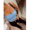 image:imageMakeMeChic Womens Summer Sparkly Tops Going Out Spaghetti Strap Crop Tank TopBlue