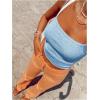 image:imageMakeMeChic Womens Summer Sparkly Tops Going Out Spaghetti Strap Crop Tank TopBlue