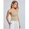 image:imageMakeMeChic Womens Summer Sparkly Tops Going Out Spaghetti Strap Crop Tank TopGold