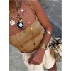 image:imageMakeMeChic Womens Summer Sparkly Tops Going Out Spaghetti Strap Crop Tank TopKhaki
