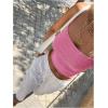 image:imageMakeMeChic Womens Summer Sparkly Tops Going Out Spaghetti Strap Crop Tank TopPink