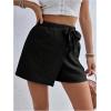 image:imageMakeMeChic Womens Summer Wrap Skirt Skorts High Waisted Wide Leg ShortsBlack