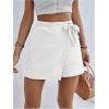 image:imageMakeMeChic Womens Summer Wrap Skirt Skorts High Waisted Wide Leg ShortsWhite